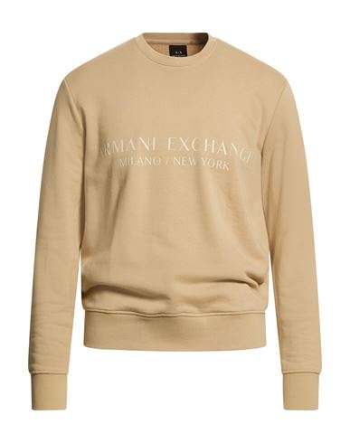 Man Sweatshirt Sand Size XL Cotton, Elastane