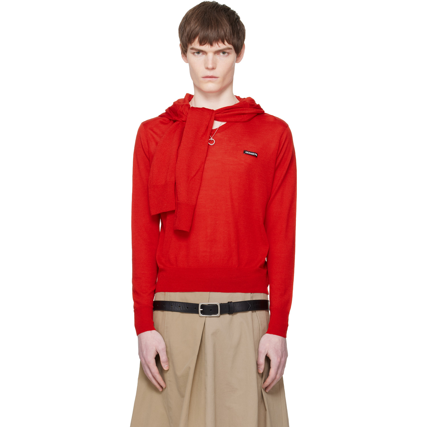 Red Double Sleeve Sweater