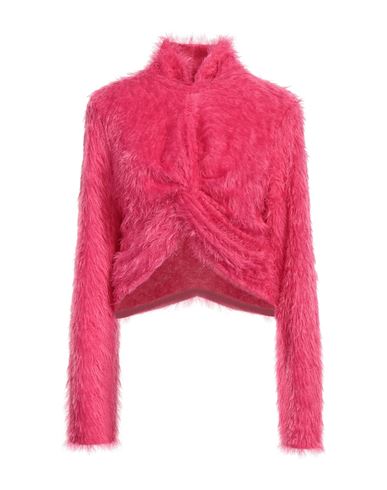 Woman Turtleneck Fuchsia Size L Nylon, Polyester