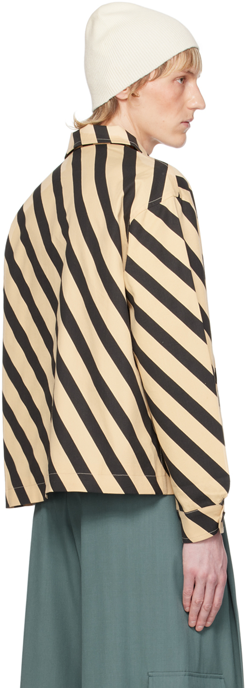 Bode Black & Beige Domino Stripe Jacket