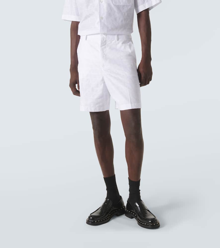 Jacquard cotton poplin shorts