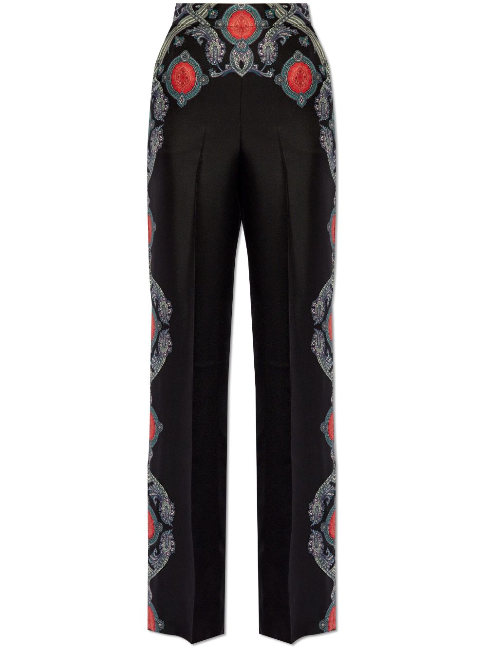 Pull On Medallion Print Silk Pants