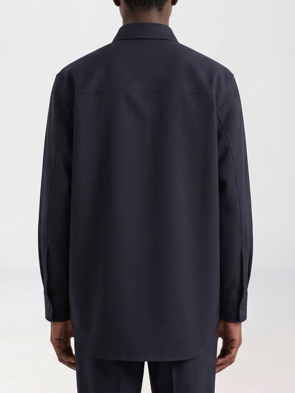 Long-sleeved wool shirt - Blue