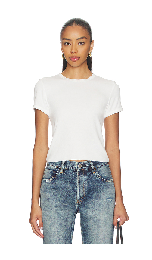 RE/DONE 90's Ribbed Cap Sleeve Tee in White. L. Also in XS, M, XXL/2X