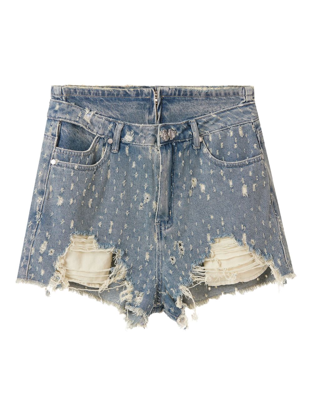 Distressed denim shorts - Blue