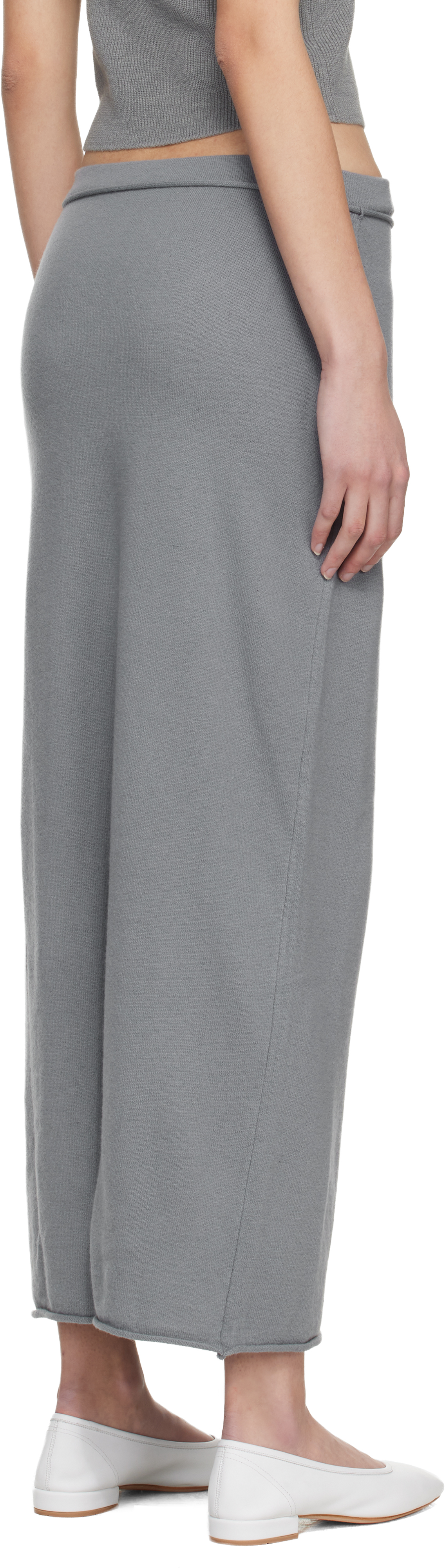 Blue Cashmere Blend Knit Maxi Skirt