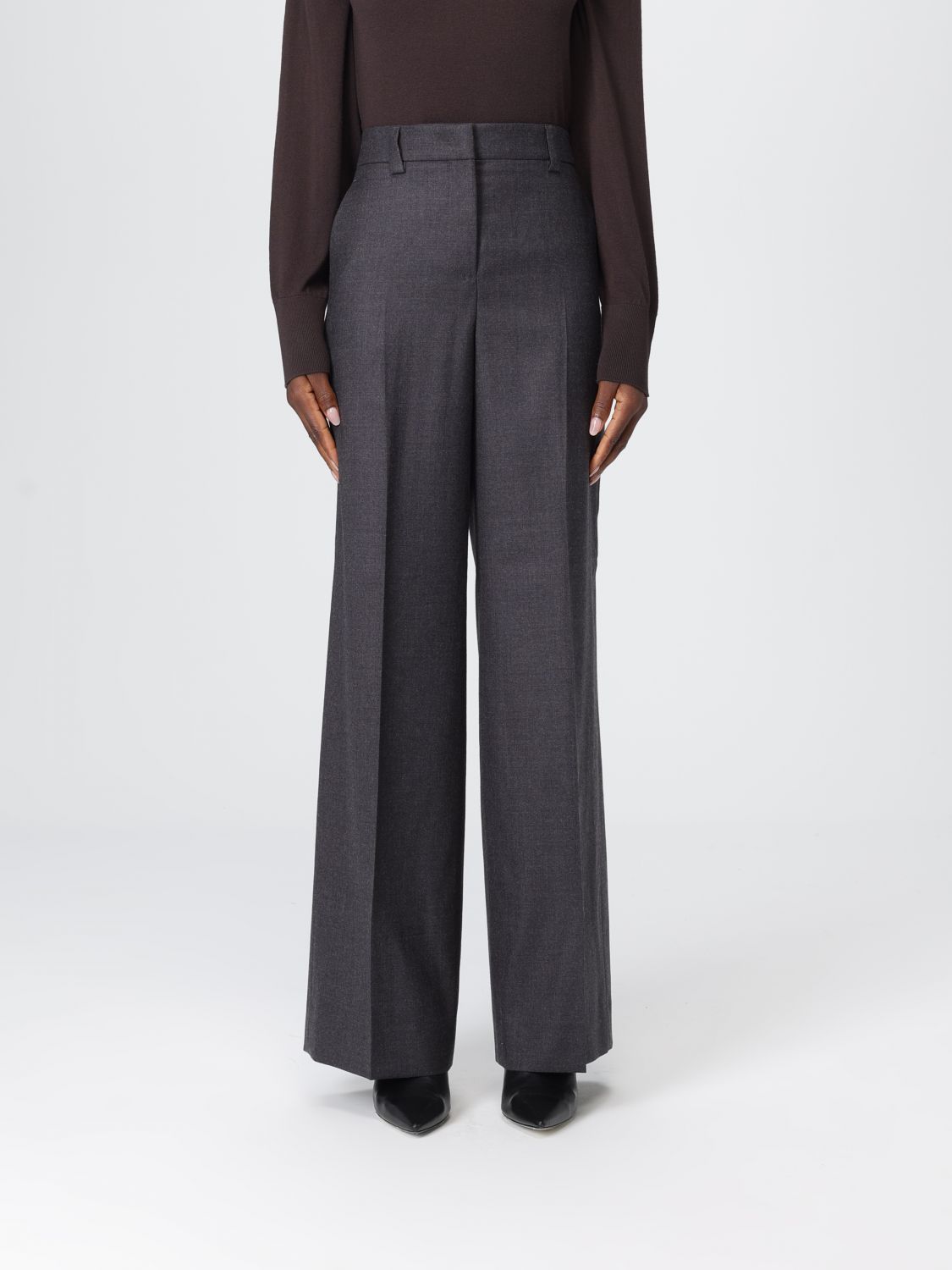 Pressed-crease tailored trousers - Grey