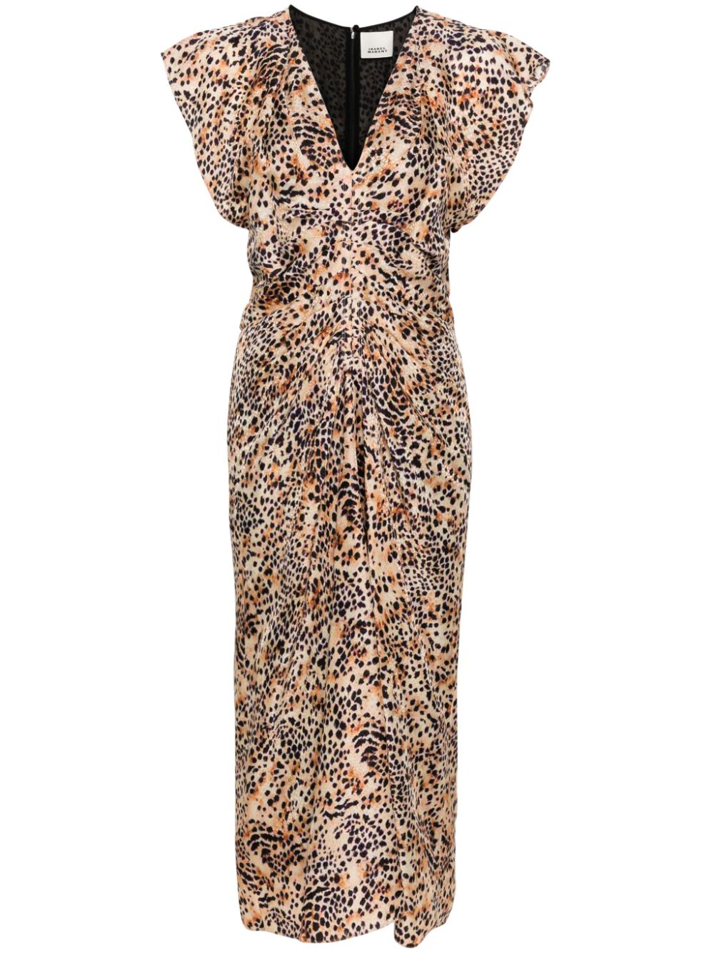 Lyndsay graphic-print midi dress - Neutrals