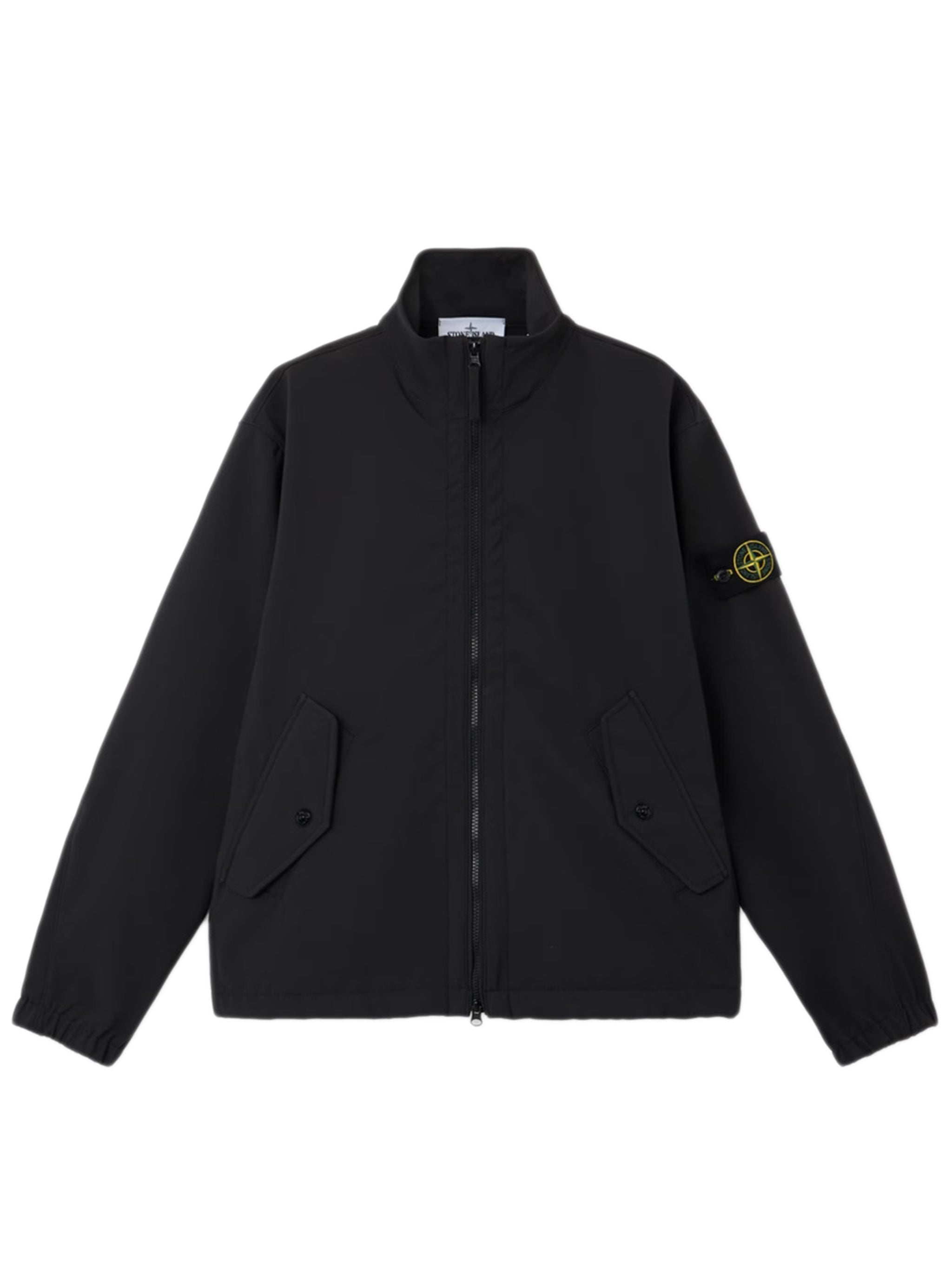 Men's Stand Collar Zip Jacket with Angled Hand Pockets & Elasticated Cuffs