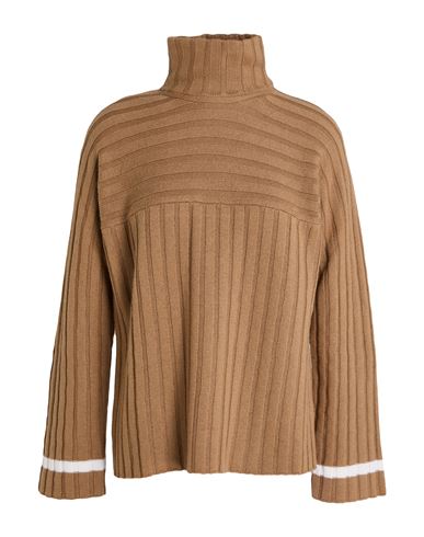 Woman Turtleneck Camel Size 6 Merino Wool