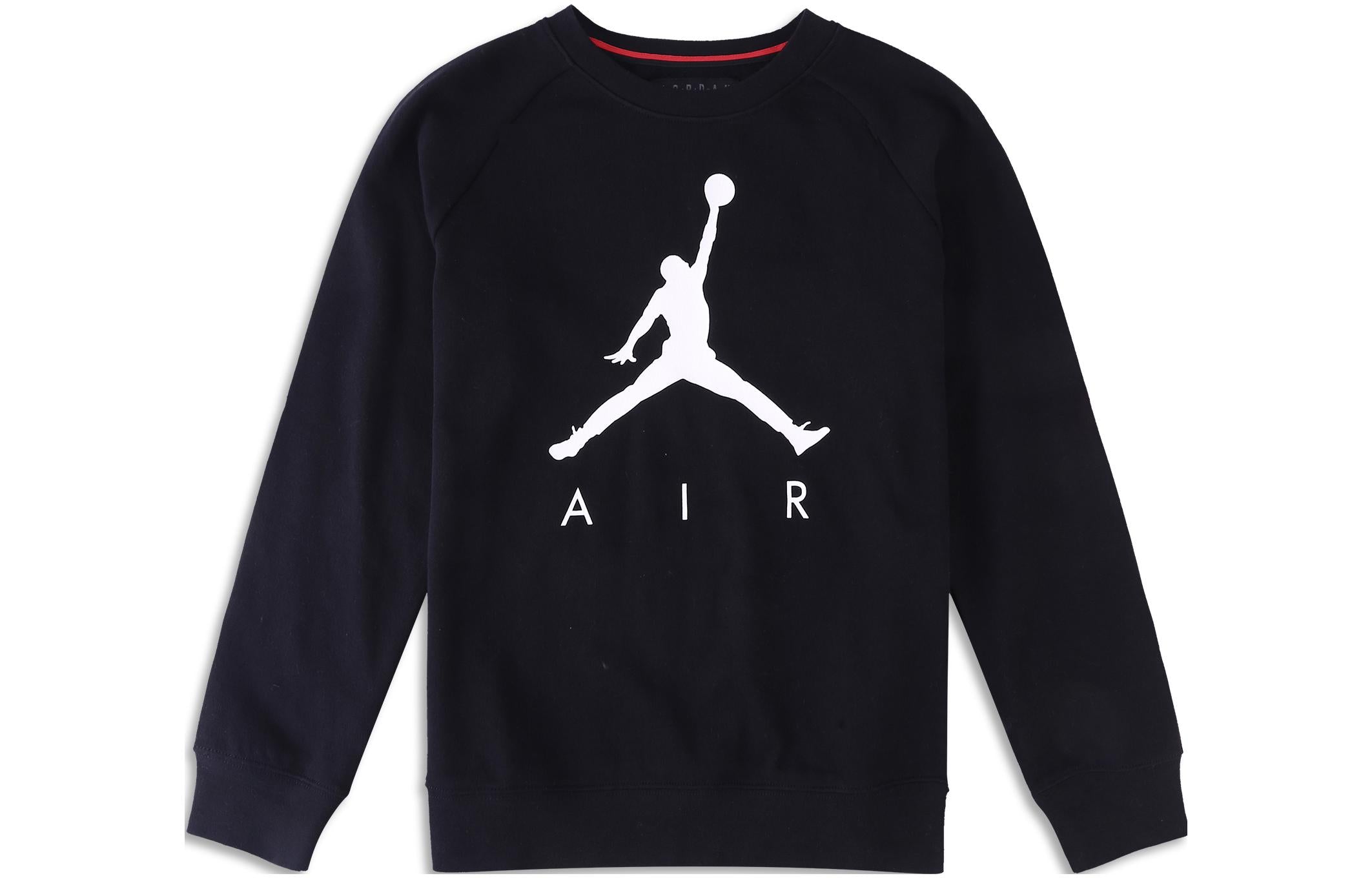 (GS) Jumpman Fleece Crewneck Sweatshirt 'Black White'