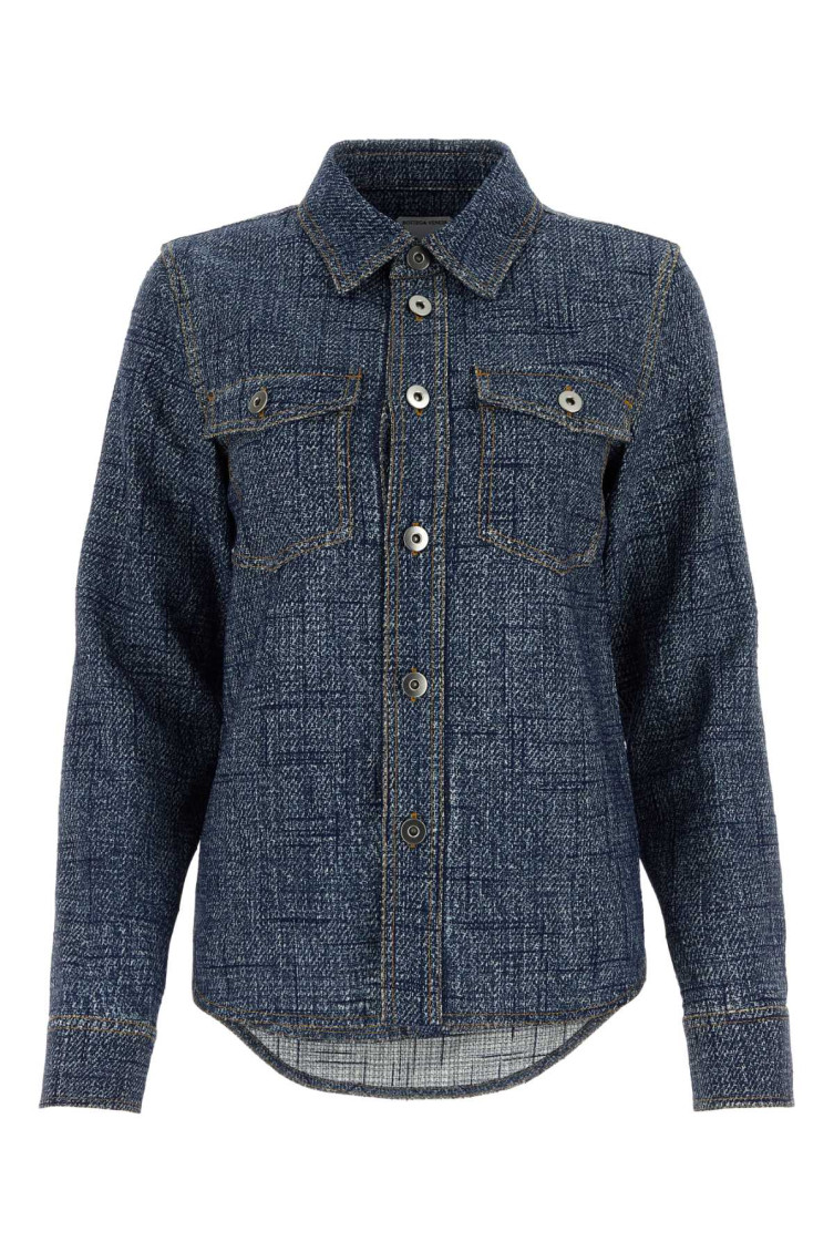 Silk And Viscose Denim Printed Shirt