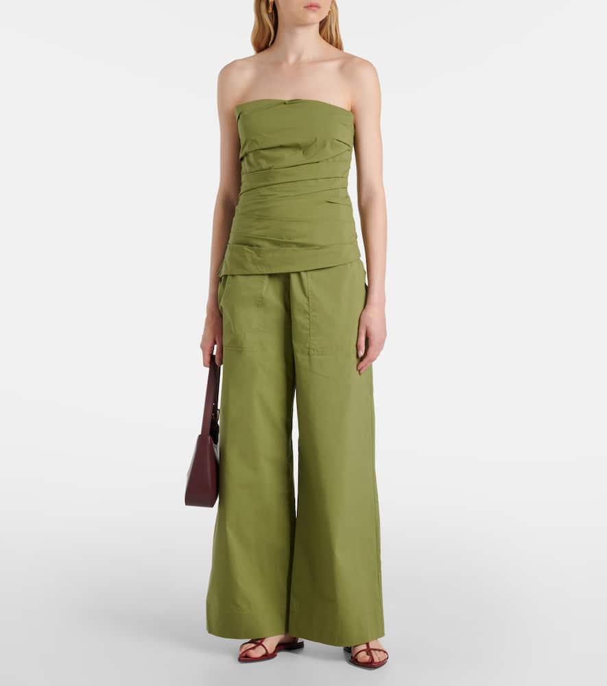 Emerson ruched cotton-blend tube top