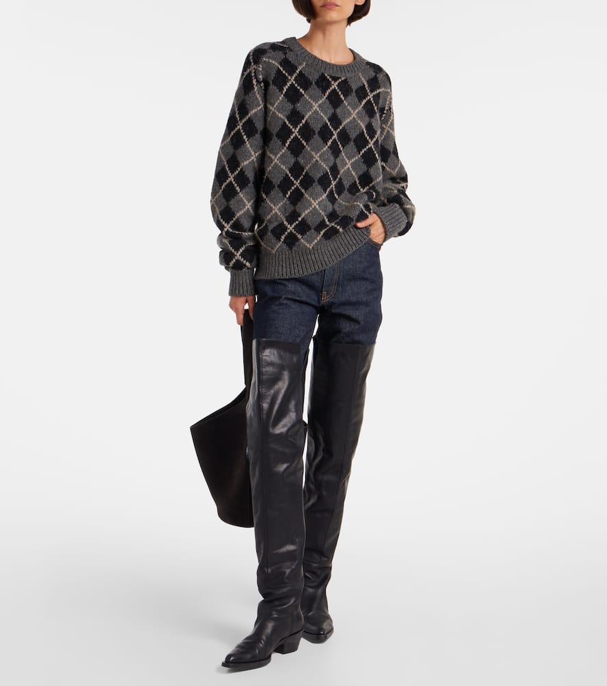 Pratt argyle cashmere sweater