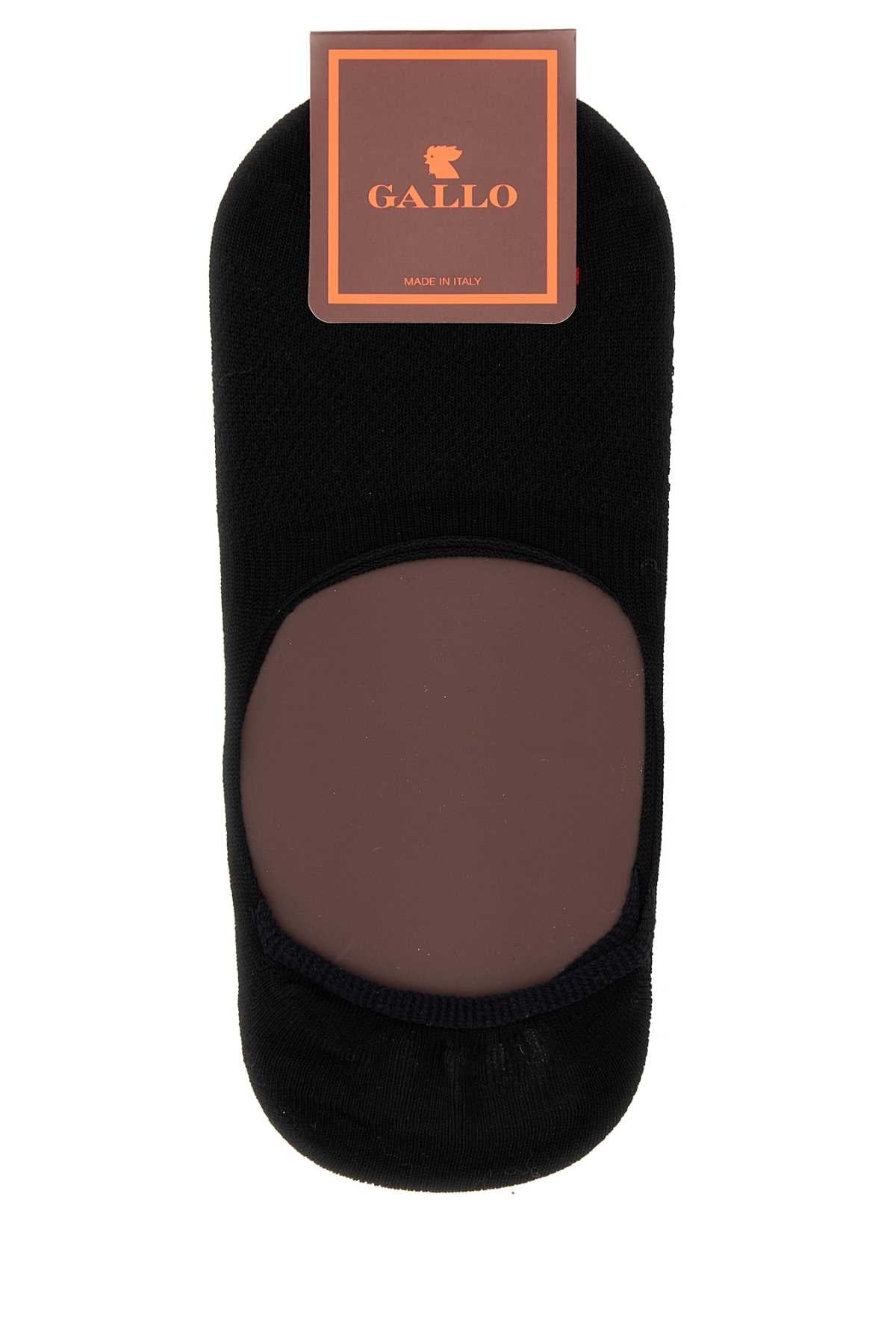 Stretch Cotton Blend Invisible Socks — Black