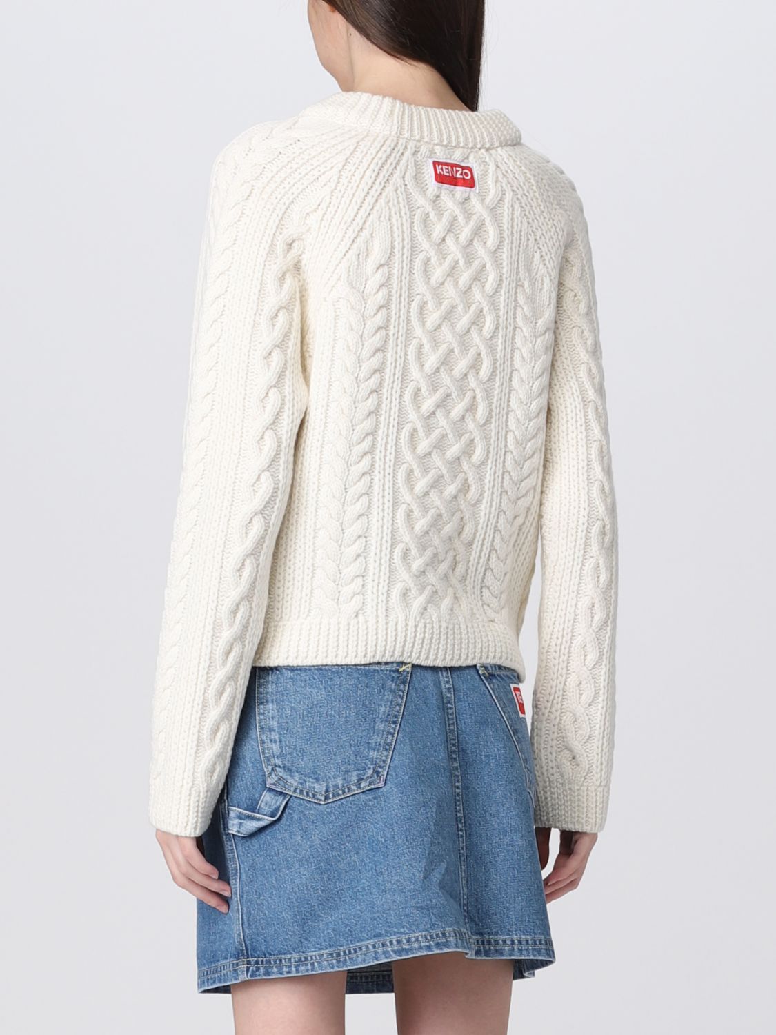 Cable-knit V-neck cardigan