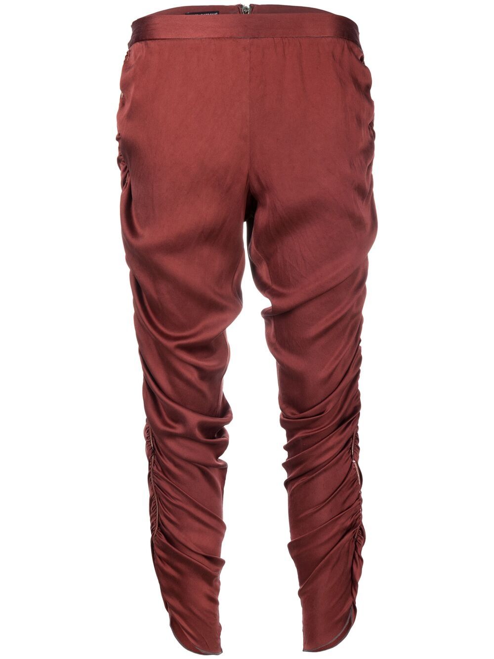 2000s cropped ruched trousers - Red