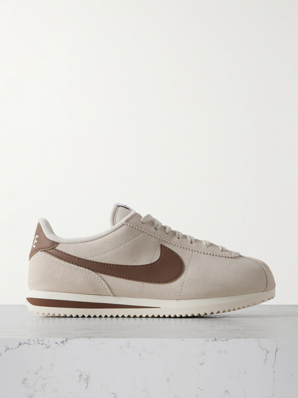 Cortez Leather-trimmed Suede Sneakers - White