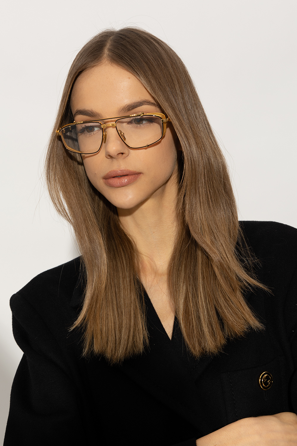 ‘Brigade V’ Optical Glasses, Unisex, Gold
