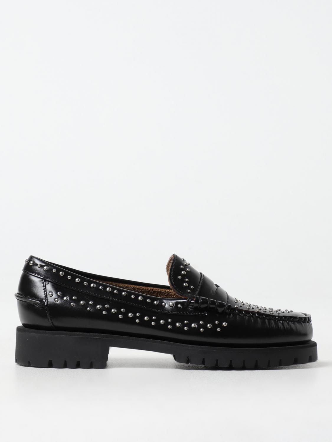 Stud-detailling leather loafers - Black