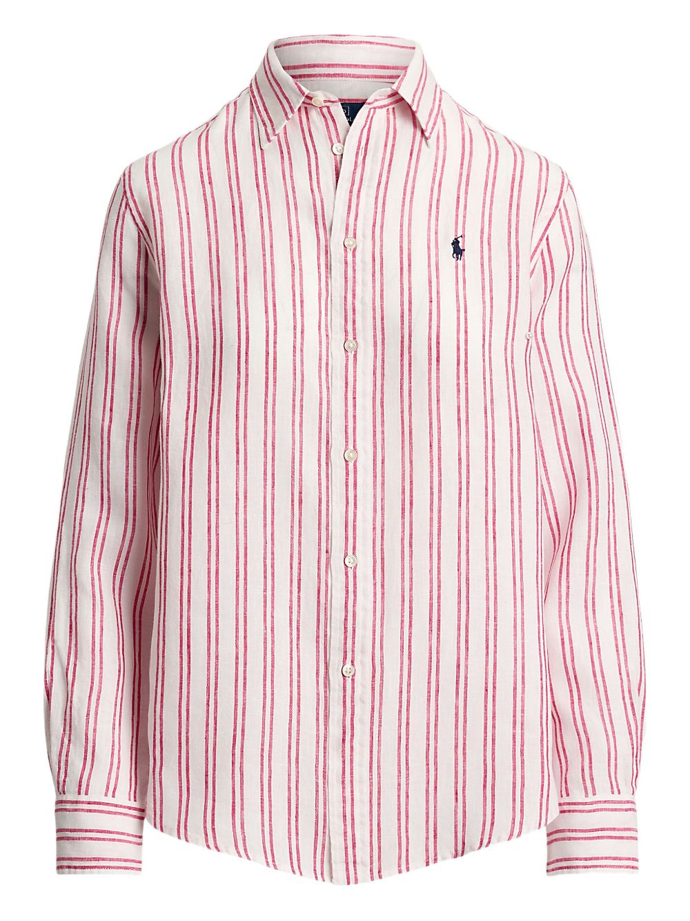 Striped button-up shirt - White