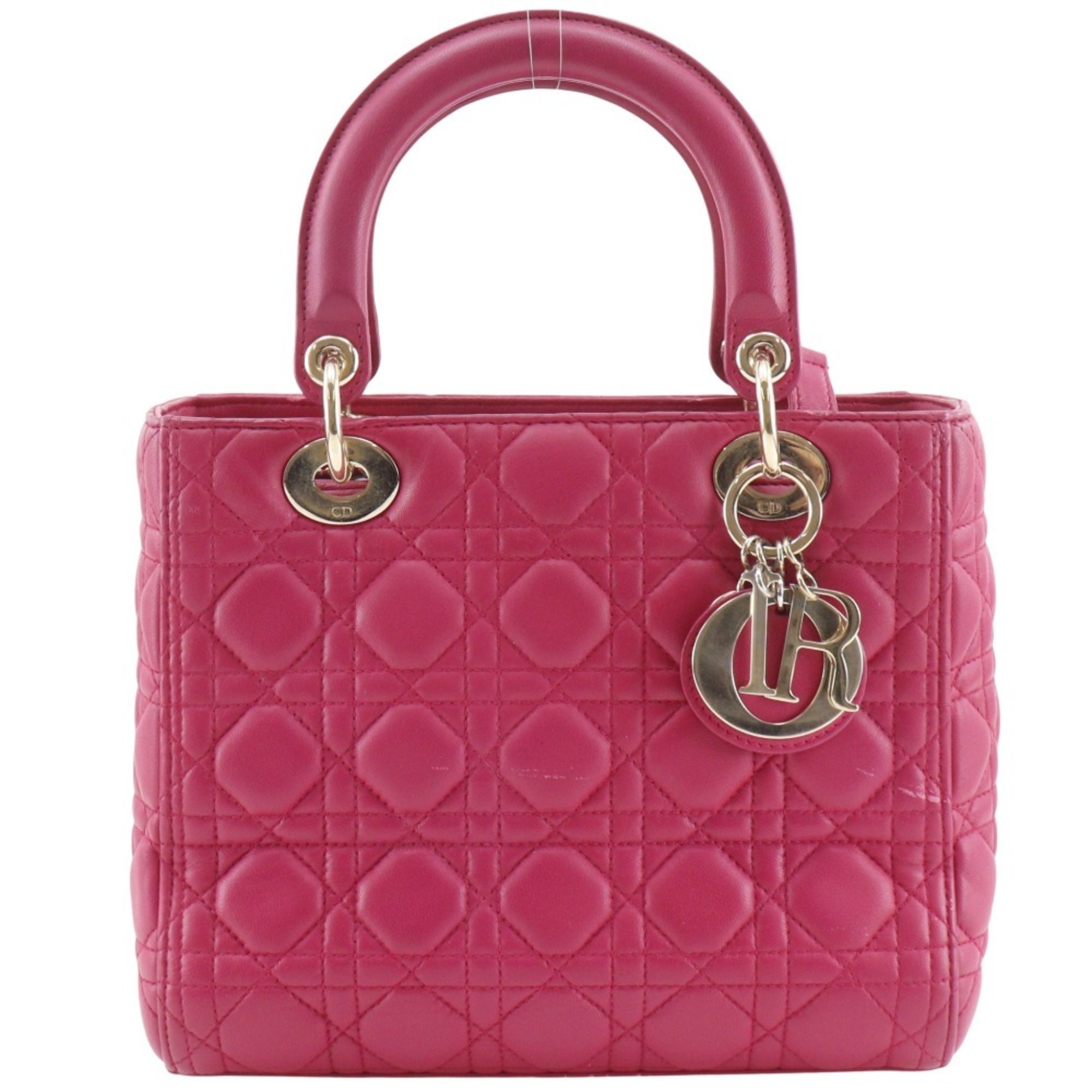 Christian Dior Lady Dior Pink Leather Handbag Pre-Owned