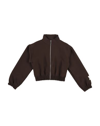Kid Girl Jacket Chocolate brown Size 12 Polyester, Elastane