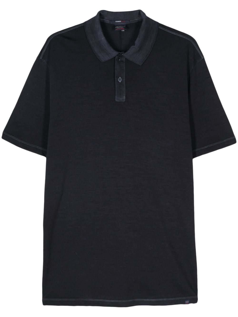 Virgin wool polo shirt - Blue