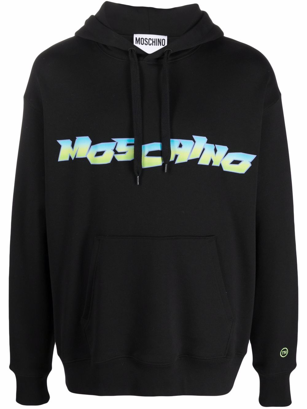 Logo-print pullover hoodie - Black