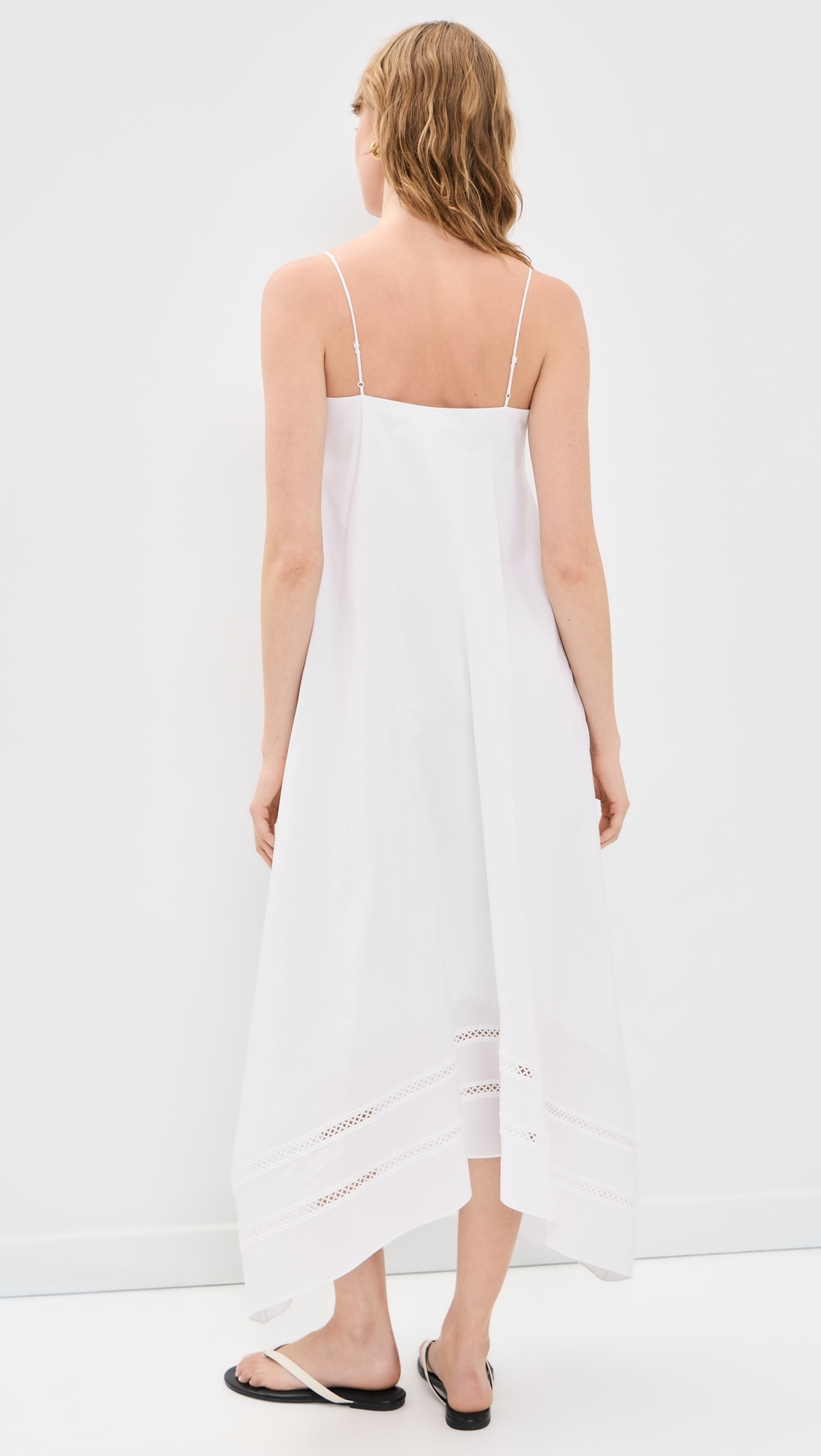Square Neck Handkerchief Dress White