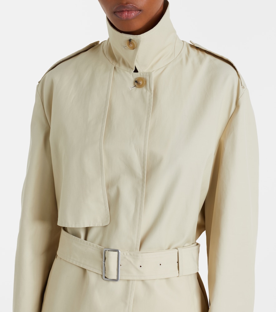 Cotton-blend cropped trench coat