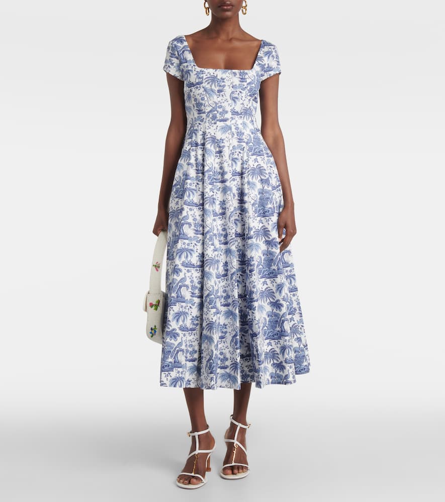 Staud Wells floral cotton midi dress