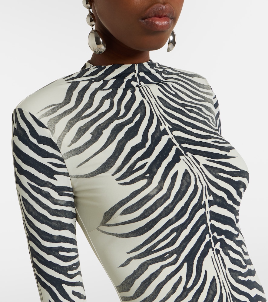 Kari zebra-print maxi dress