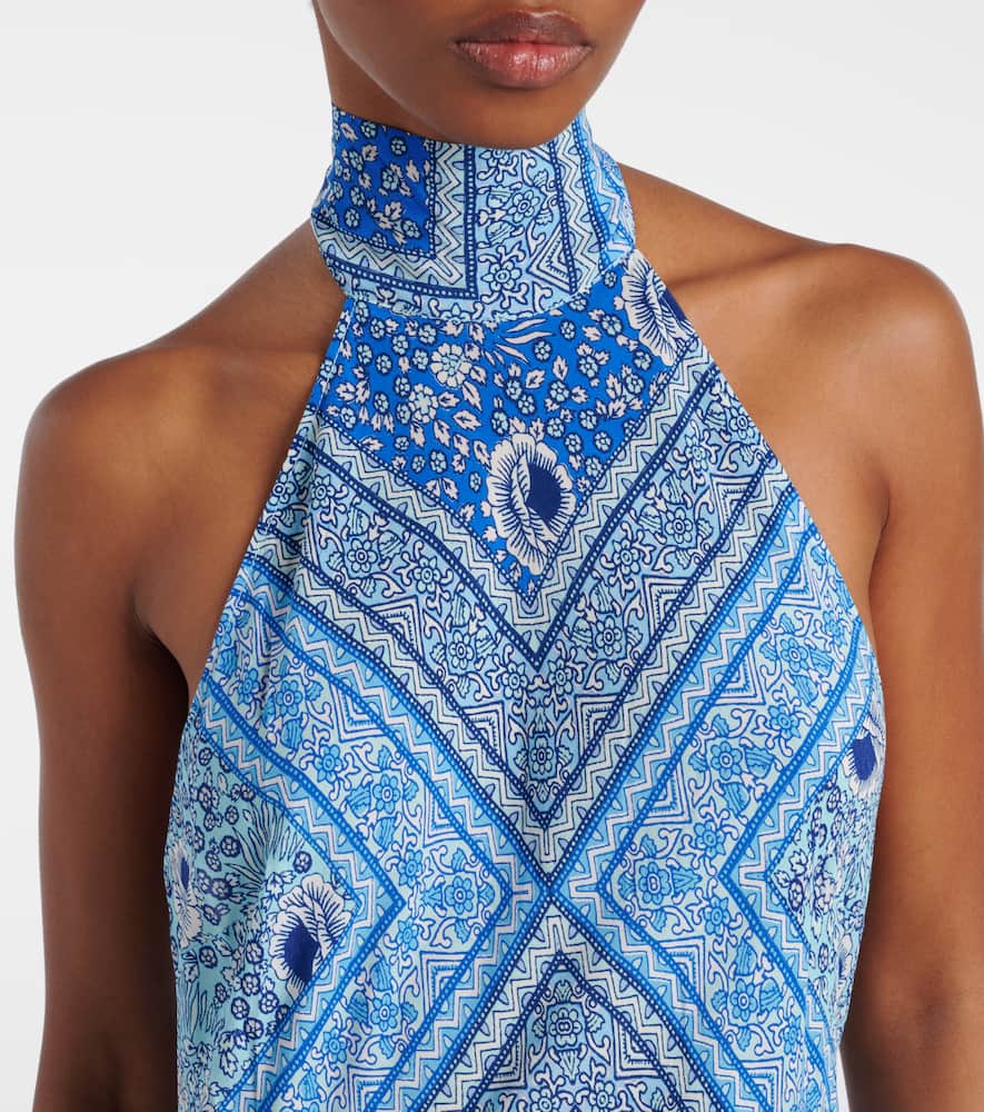 Maura printed satin maxi dress