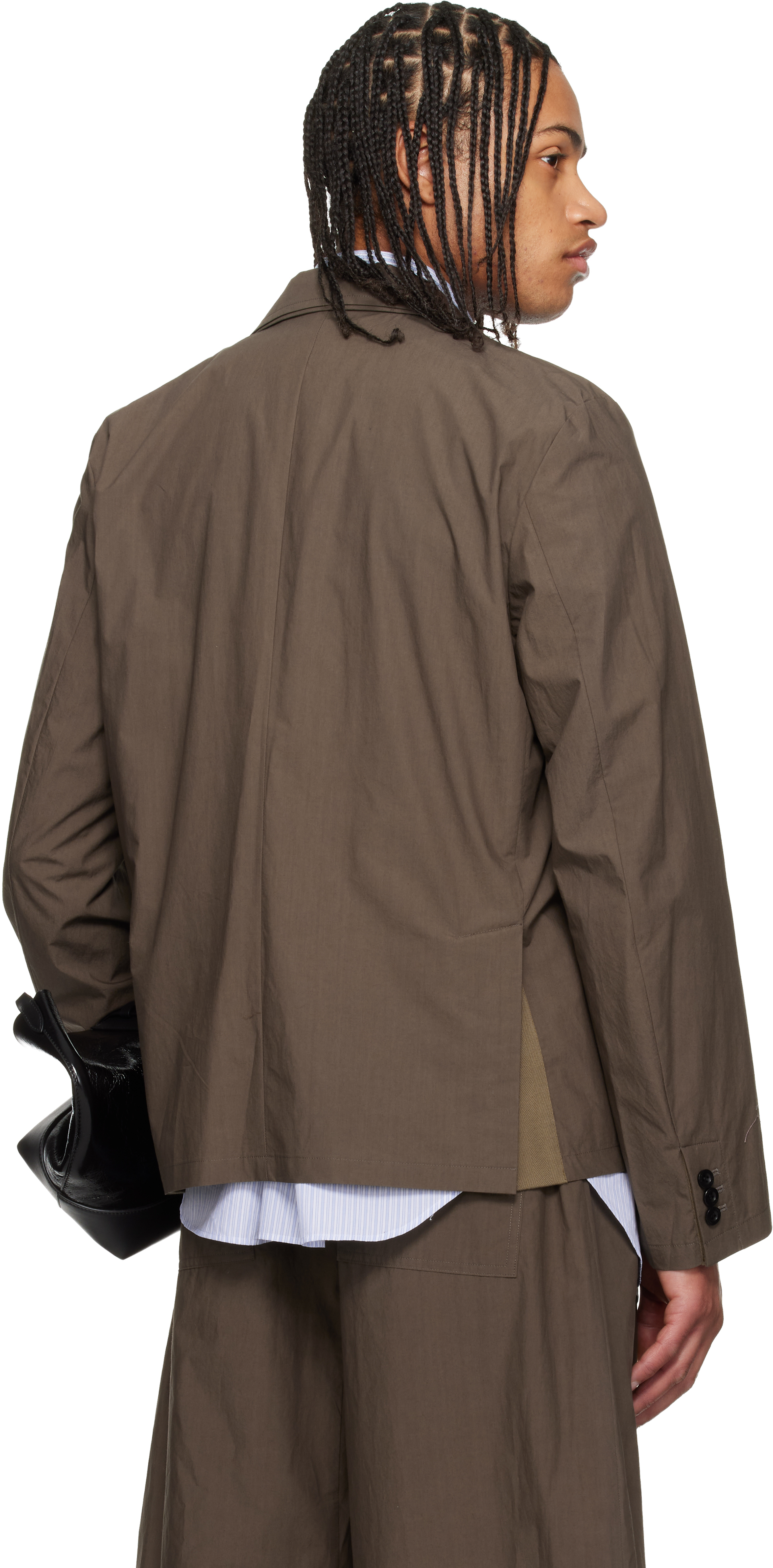 Khaki Cotton Typewriter Blazer