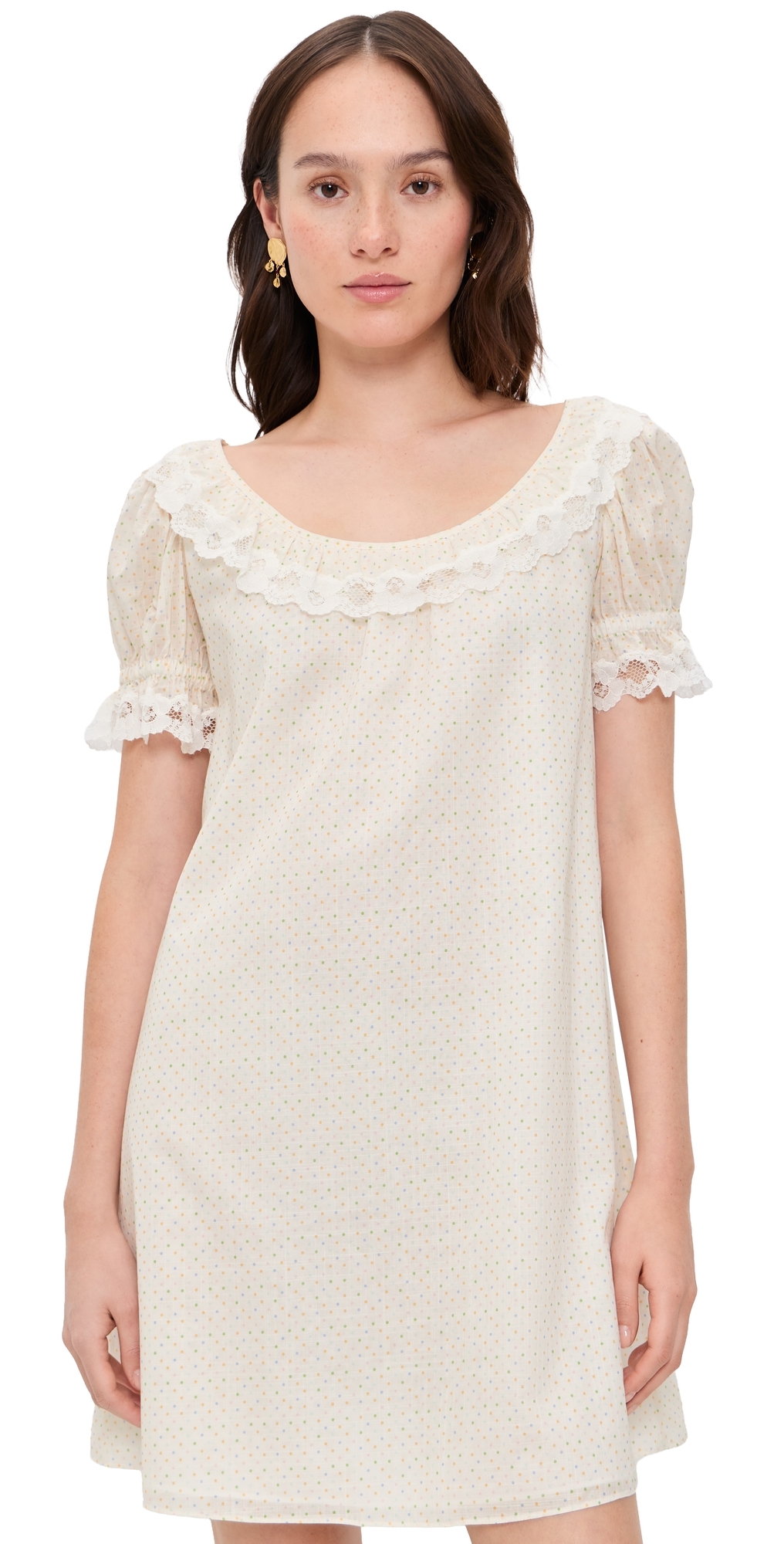 Tilly Shift Dress Rainbow Polka Dot