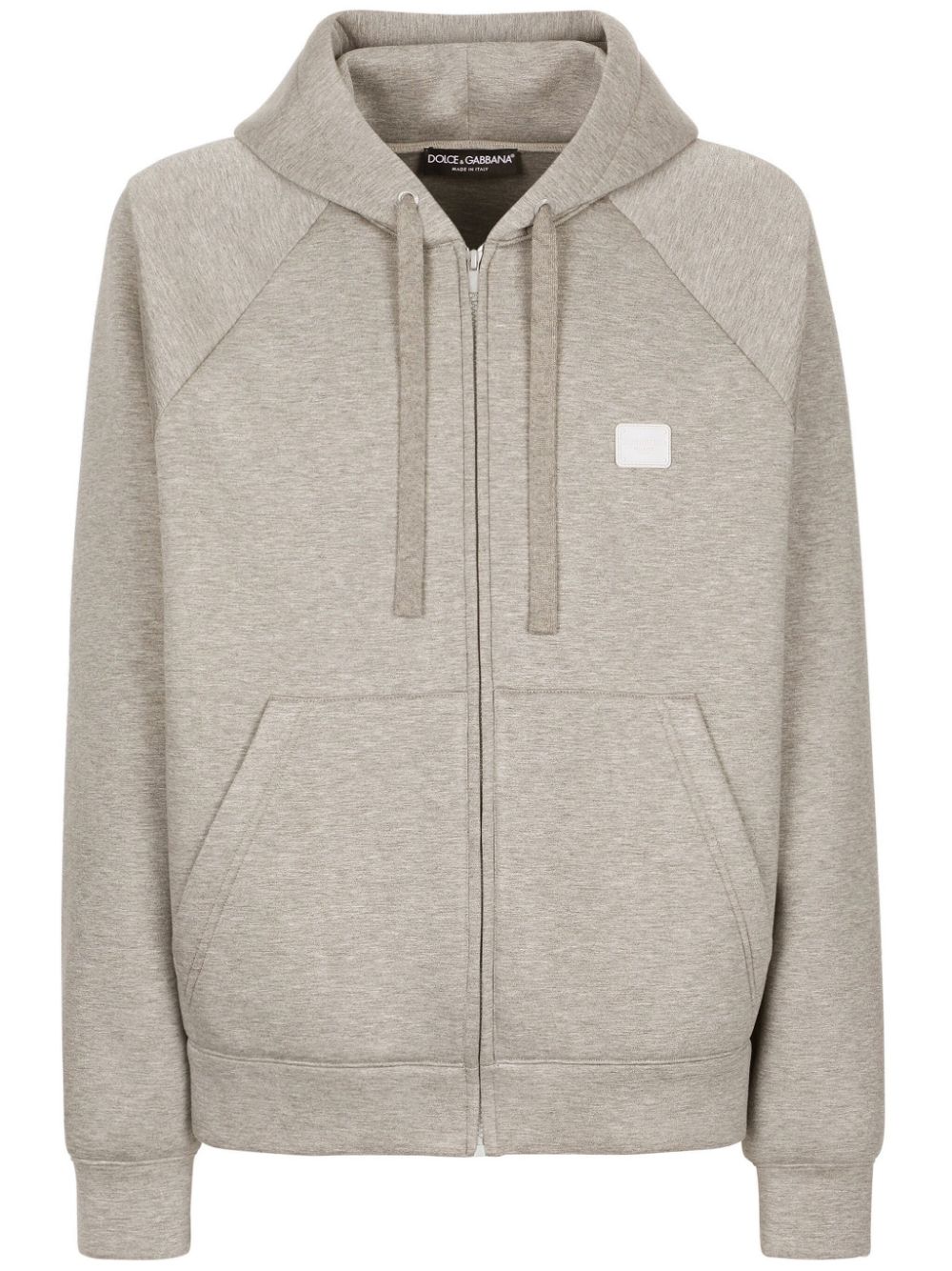 Logo-appliqué zip-up hoodie - Grey