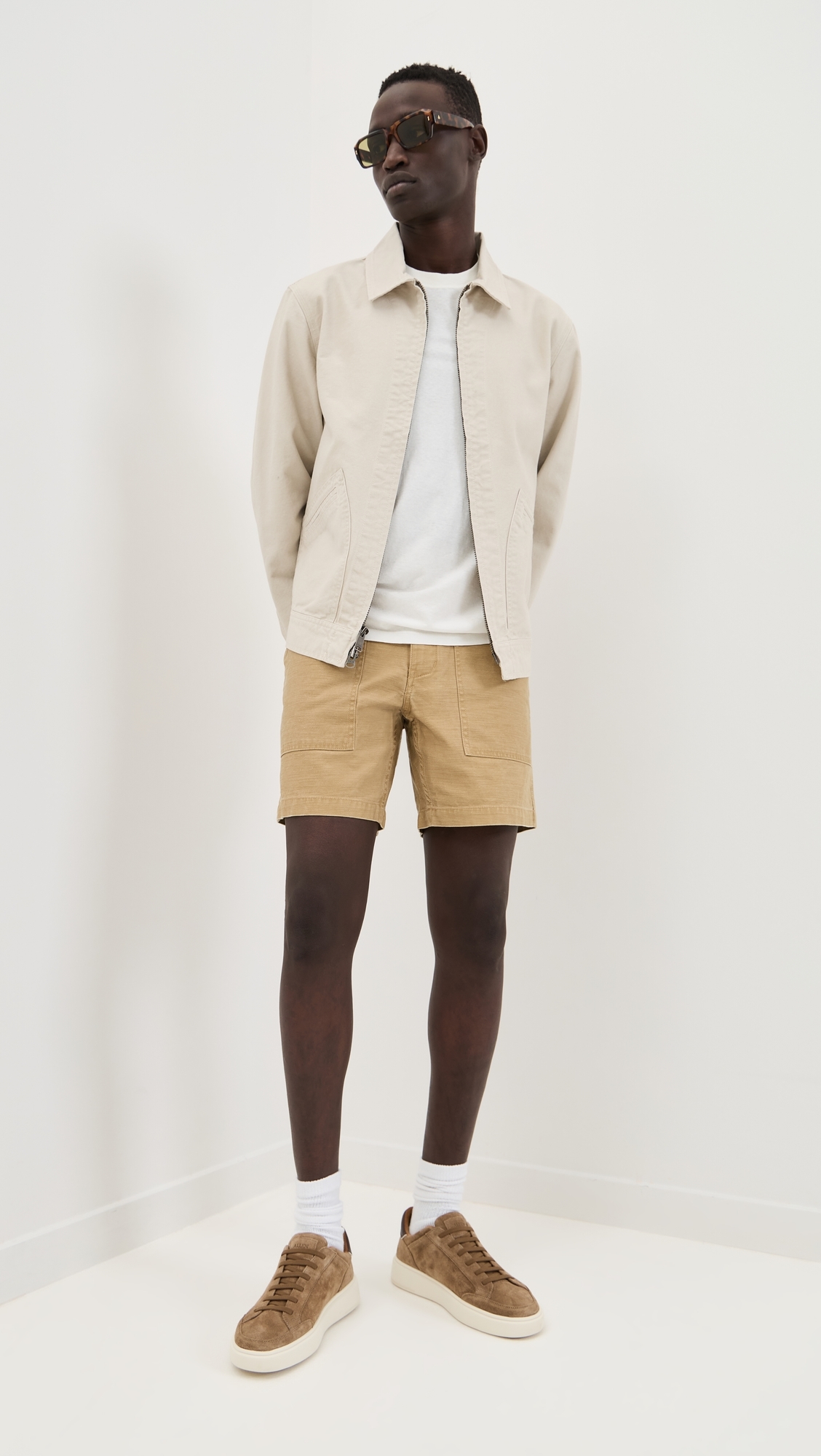 Taylor Stitch Surplus Shorts Khaki Reverse Sateen