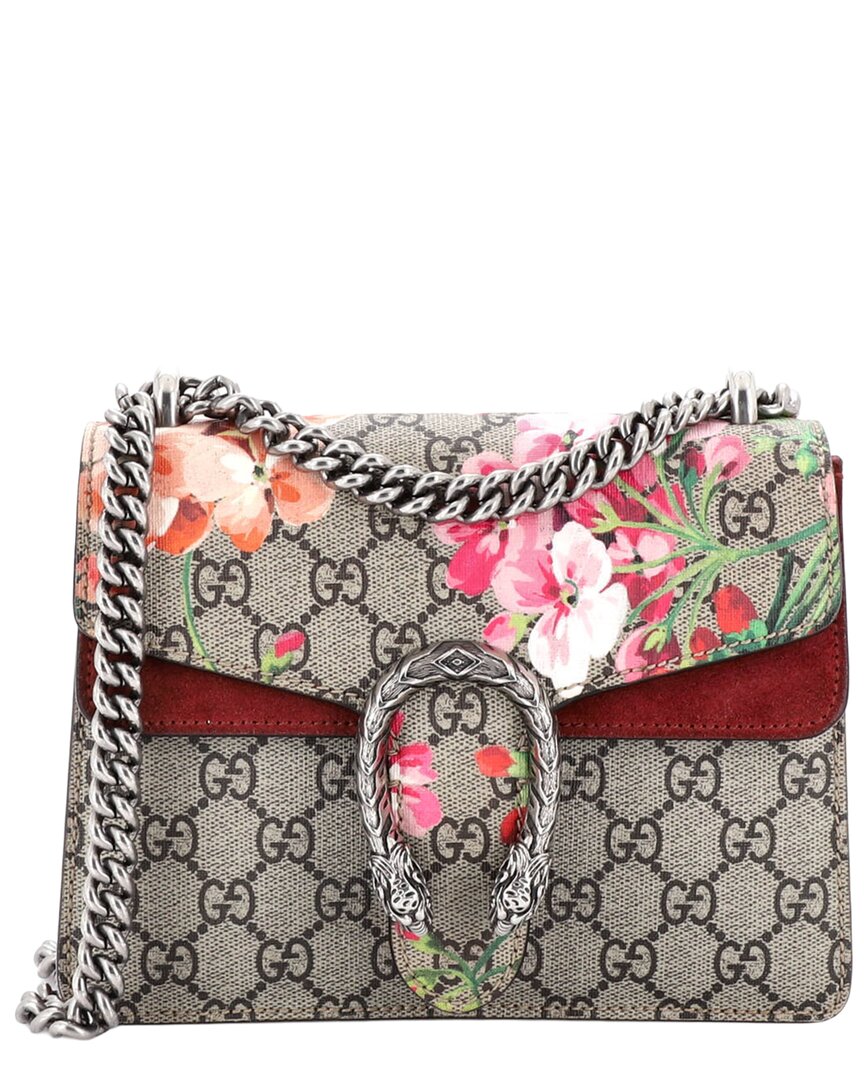 Dionysus Bag Blooms Print Gg Coated Canvas Mini (Authentic Pre-Loved)