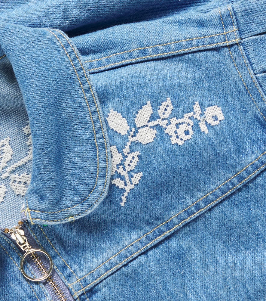 C'era Una Volta Jacky embroidered denim bomber jacket
