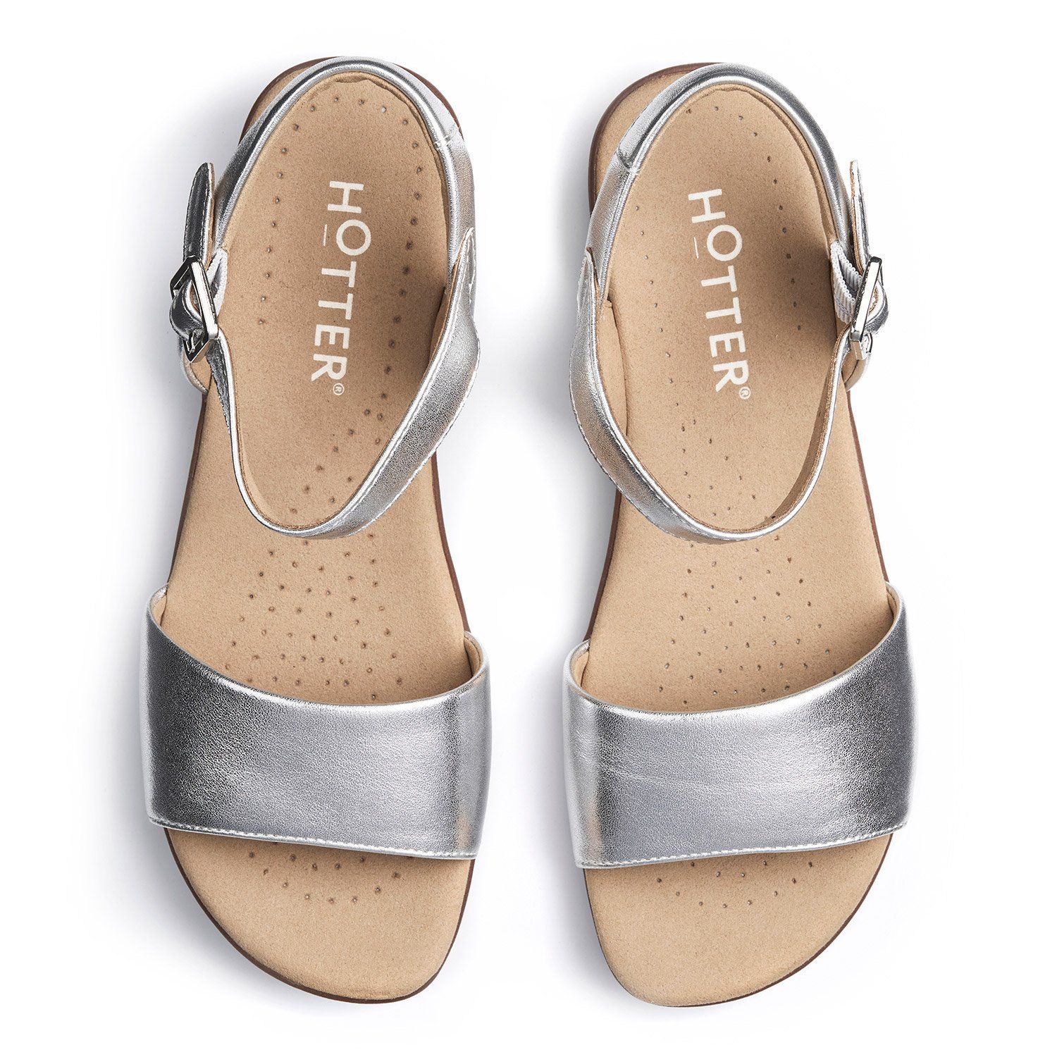 Hotter Women's 'Tropic' Sandals in Metallic Silver