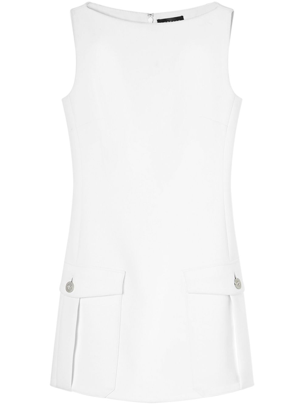 Medusa Head-button crepe minidress - White
