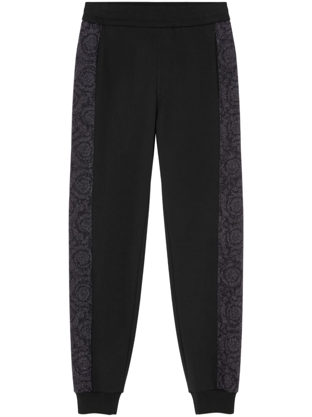 Side-stripe track pants - Black