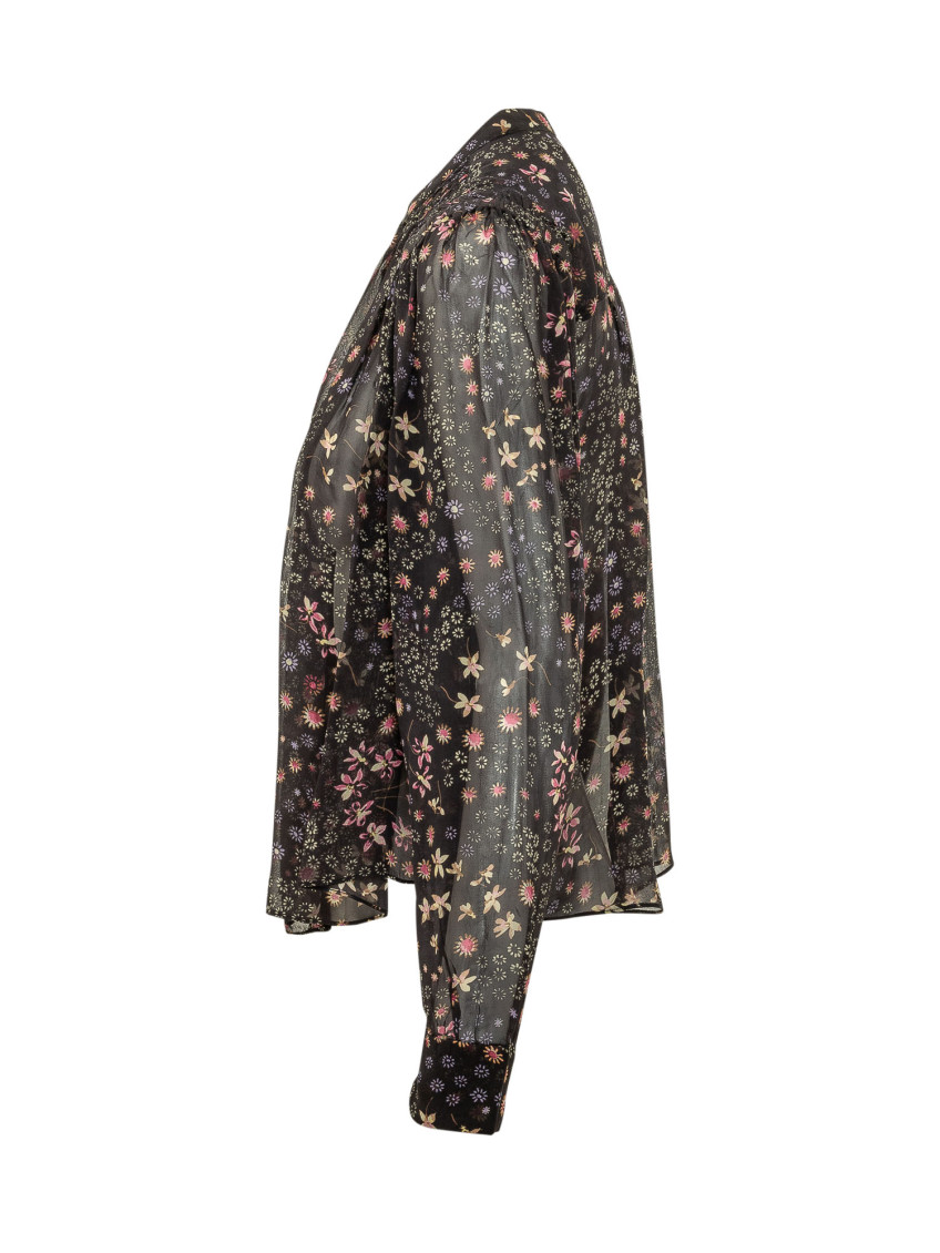 Black Relaxed Floral Shirt