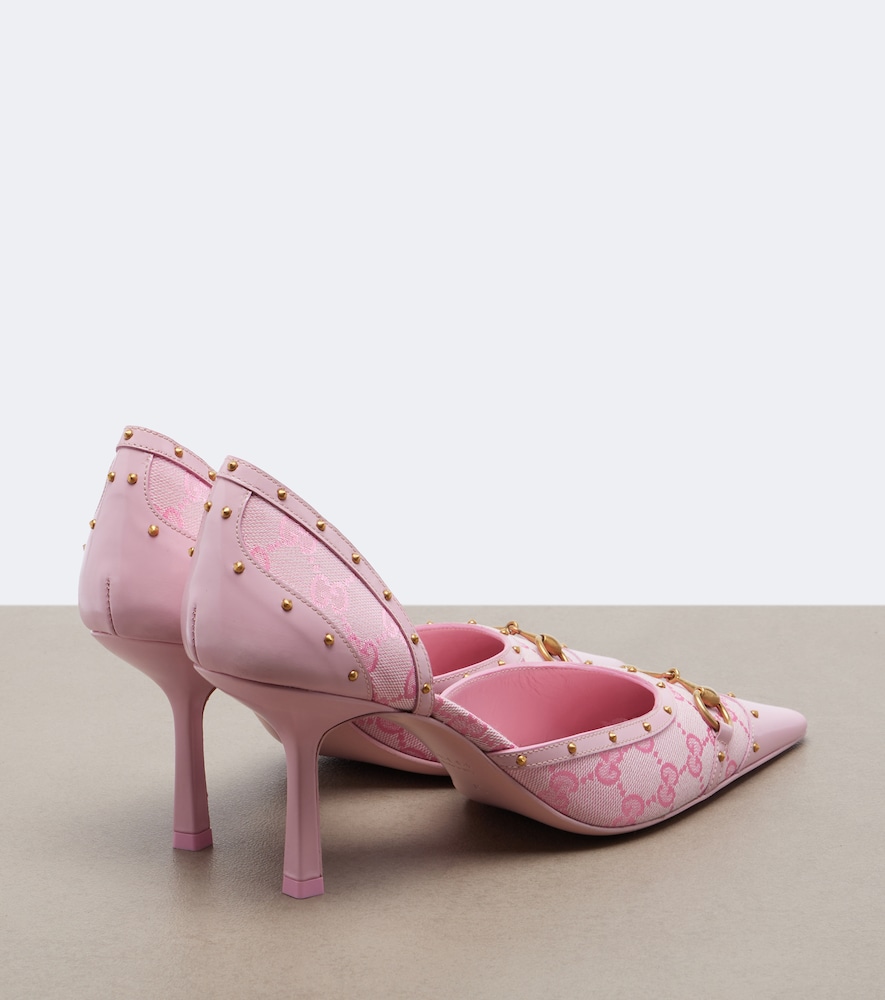 Savoy Horsebit GG canvas pumps