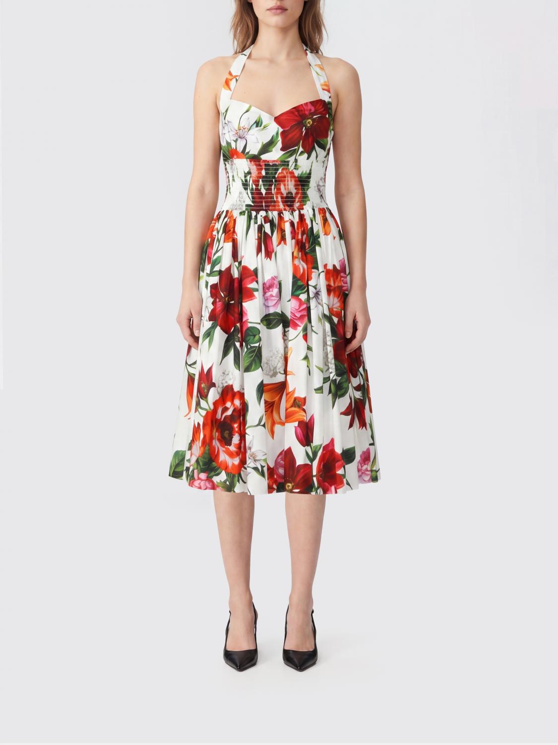 Floral-print dress - White