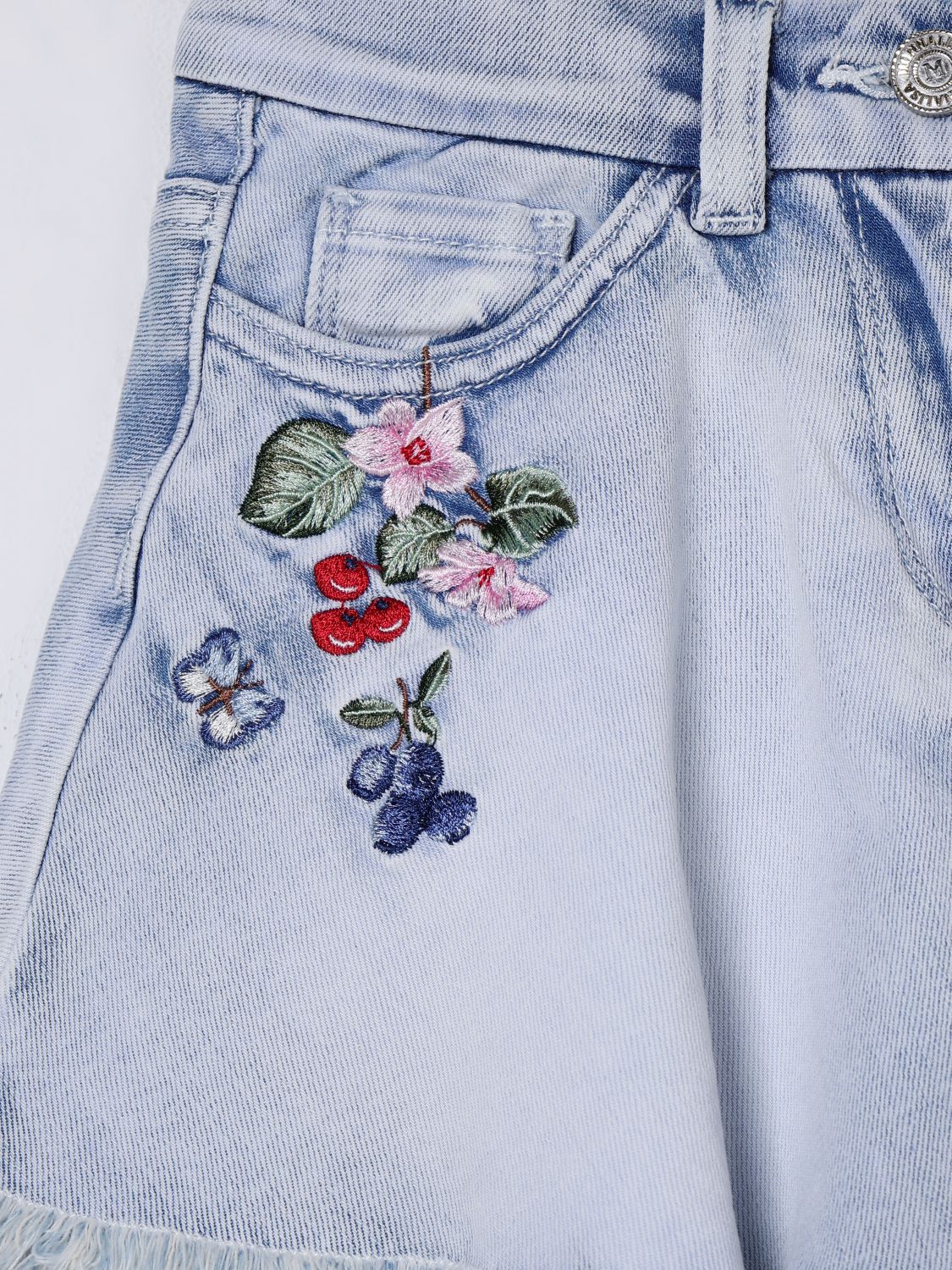 Monnalisa rhinestone-embellished shorts - Blue