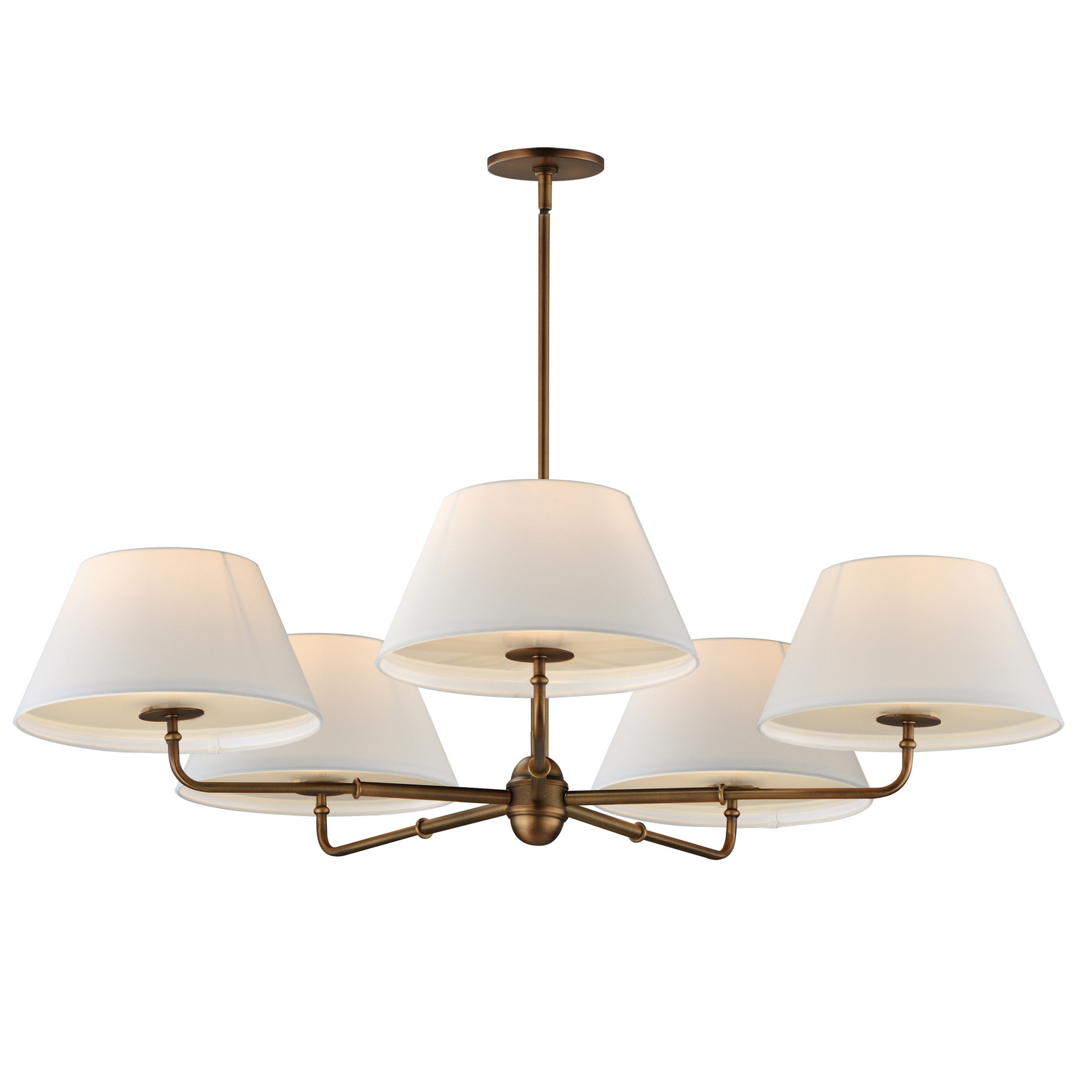 Weathered Brass Chandelier from the Dunbridge Collection