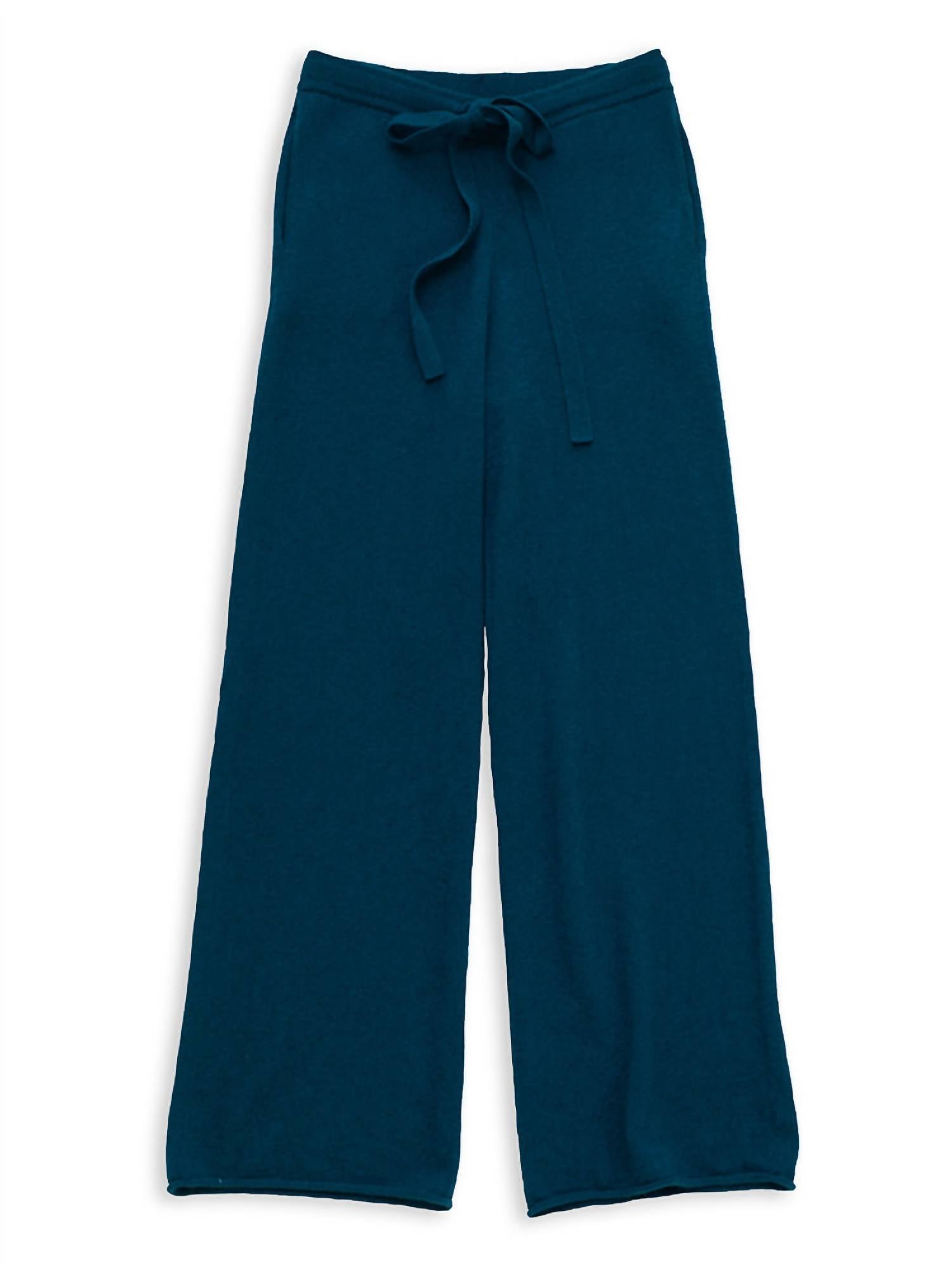 Women's Cashmere Wide Leg Pant In Navy