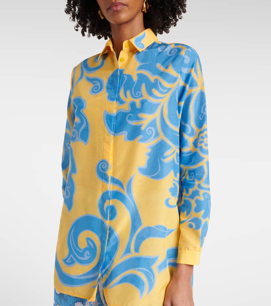 Printed cotton and silk shirt